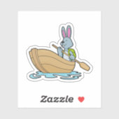 Sticker Lapin avec bateau et pédale (Feuille)