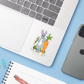 Sticker Lapin avec carotte (Ordinateur portable avec iPhone)