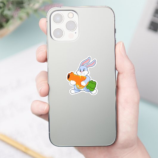 Sticker Lapin avec carotte (Téléphone)