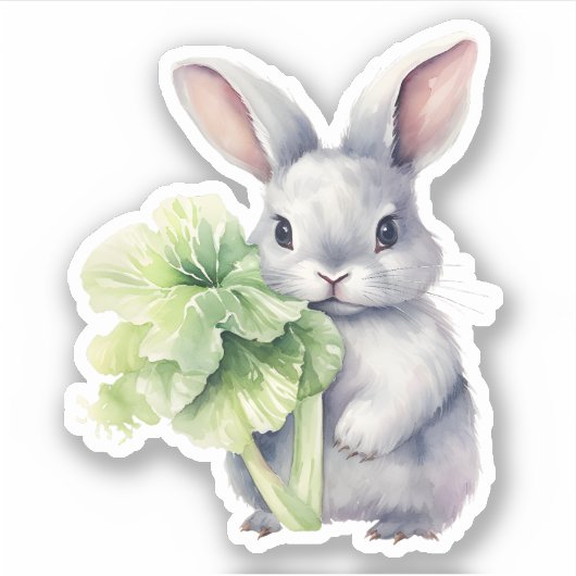 Sticker Lapin avec chou (Devant)