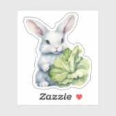 Sticker Lapin avec chou (Feuille)