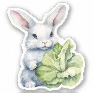Sticker Lapin avec chou