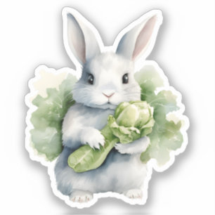 Sticker Lapin avec chou