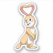 Sticker Lapin avec coeur (Devant)