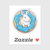 Sticker Lapin avec Donut (Feuille)
