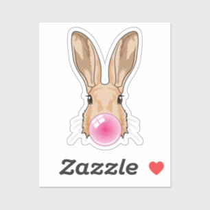 Sticker Lapin avec gomme à mâcher