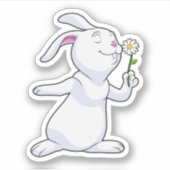 Sticker Lapin avec marguerite (Devant)