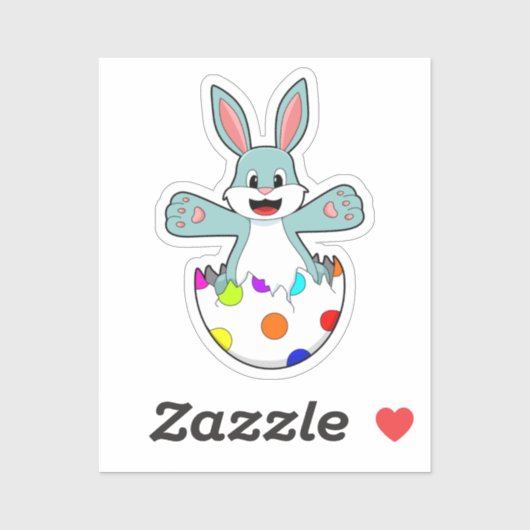 Sticker Lapin avec oeuf (Feuille)