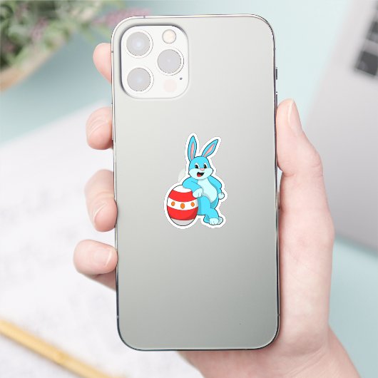 Sticker Lapin avec oeuf de Pâques (Téléphone)