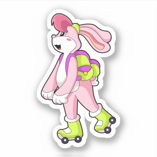 Sticker Lapin avec roulettes (Devant)