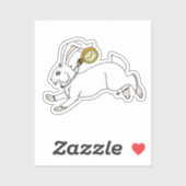 Sticker Lapin Blanc Chapelier Fou Graphiques Screwball (Feuille)