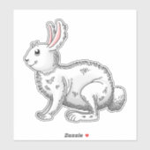 Sticker Lapin blanc de Pâques (Feuille)