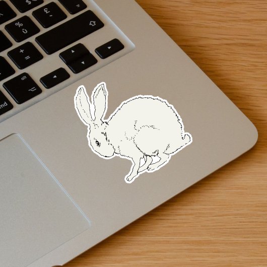 Sticker Lapin Blanc Simple Lapin Noir Outline Pâques