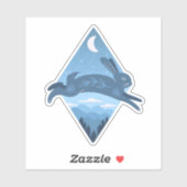 Sticker Lapin Blue Moon au-dessus des monts Blue Ridge (Feuille)