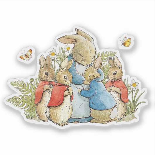 Sticker Lapin classique en veste bleue (Devant)