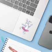 Sticker Lapin comme Ballerina au Ballet (Ordinateur portable avec iPhone)