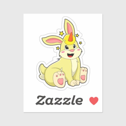 Sticker Lapin comme licorne (Feuille)