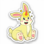 Sticker Lapin comme licorne (Recto)