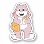 Sticker Lapin comme randonneur avec sac (Devant)