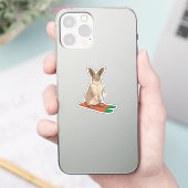 Sticker Lapin comme skieur avec ski (Téléphone)