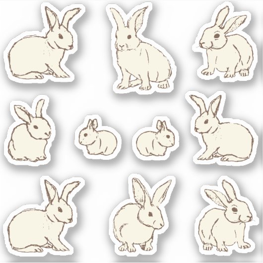 Sticker Lapin Cudely Lapins Bonanza - couture personnalisé (Devant)