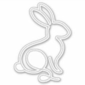 Sticker Lapin de corde Minimal Moderne 1er Anniversaire (Devant)