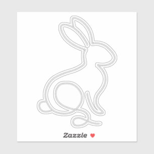 Sticker Lapin de corde minimaliste moderne 1er anniversair
