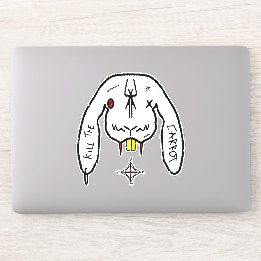 Sticker Lapin de la Fatalité Drôle Lapin Bizarre (Ordinateur)