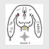 Sticker Lapin de la Fatalité Drôle Lapin Bizarre (Feuille)
