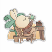 Sticker Lapin de magasin de café mignon (Devant)