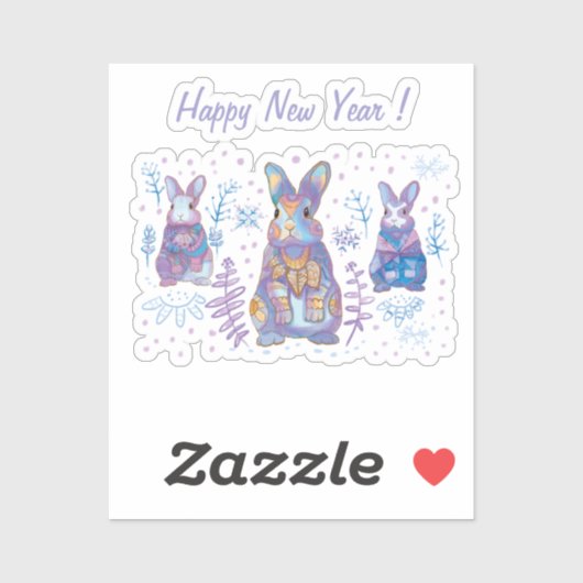 Sticker Lapin de Noël (Feuille)