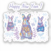 Sticker Lapin de Noël (Recto)