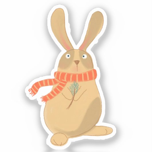 Sticker Lapin de Noël (Recto)