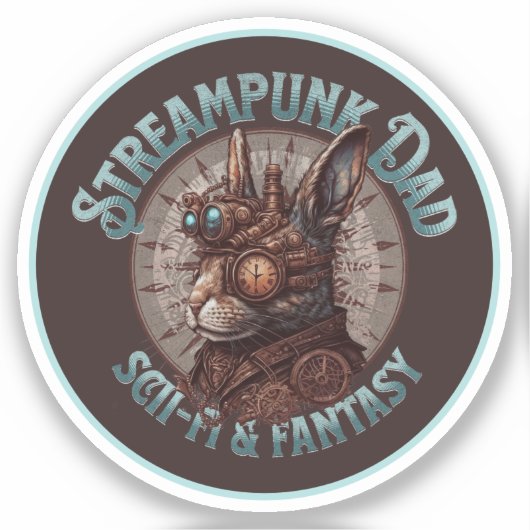 Sticker Lapin de papa Steampunk (Recto)