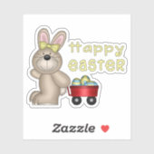 Sticker Lapin de Pâques avec petit Contour Rouge Wagon (Feuille)