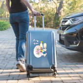 Sticker Lapin de Pâques Décoratif Panier d'oeufs Poussin (Valise Insitu)