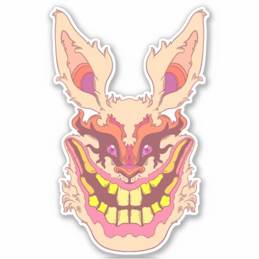 Sticker Lapin de Pâques effrayant (Devant)