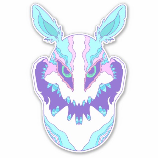 Sticker Lapin de Pâques effrayant (Devant)