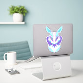 Sticker Lapin de Pâques effrayant (Ordinateur portable sur le bureau)
