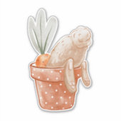 Sticker Lapin de Pâques en pot de fleurs (Devant)