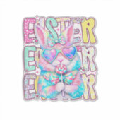 Sticker Lapin de Pâques Joyeux Coquette Nœud Prépa Jour de (Devant)