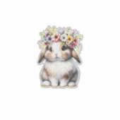 Sticker Lapin de Pâques pour femmes filles - Fleur de Lapi (Devant)