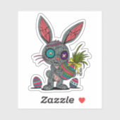 Sticker Lapin de Pâques Voodoo (Feuille)