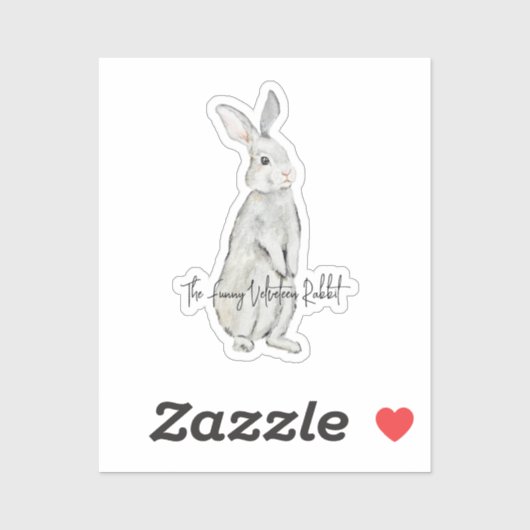 Sticker Lapin de velours drôle (Feuille)