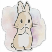 Sticker Lapin debout aquarelle (Devant)