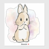 Sticker Lapin debout aquarelle (Feuille)