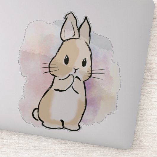 Sticker Lapin debout aquarelle (Détail)