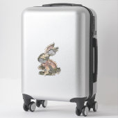 Sticker Lapin Drôle Crochet Patchwork Camo Lapin Heureux E (Sur valise)