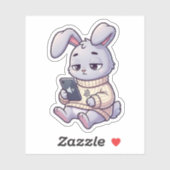 Sticker Lapin en mode silencieux (Feuille)