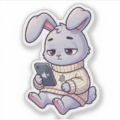 Sticker Lapin en mode silencieux (Devant)